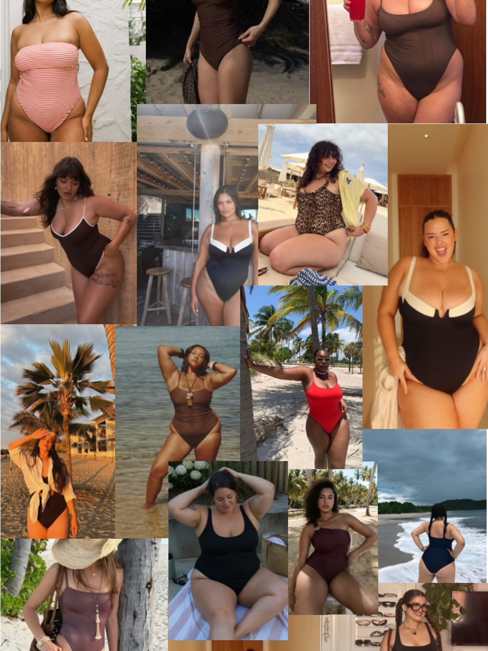 Sleek Chocolate Brown Satin Square Neck Plus Size One Piece Swim Suit